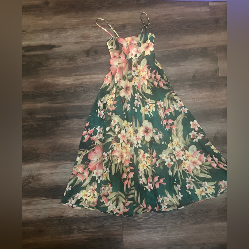 Zimmermann Green Floral Dress